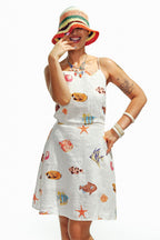 Sukienka lniana mini Something Fishy