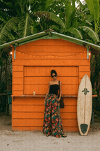 Szerokie spodnie lniane Deep Tropics