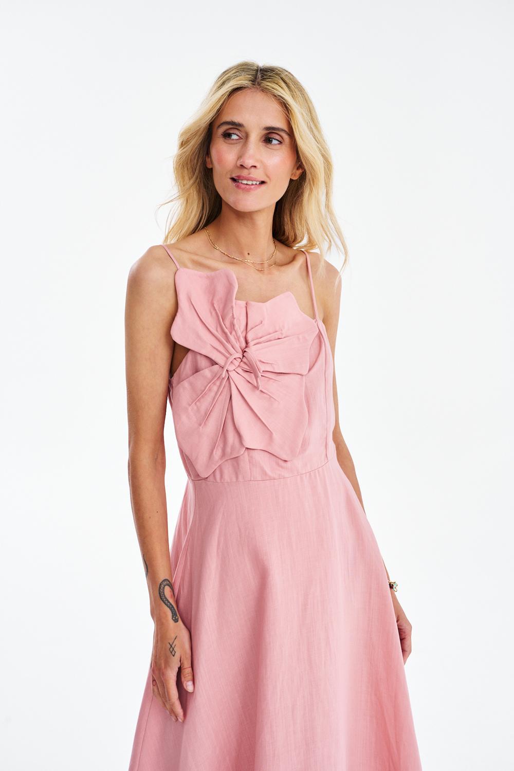 Sukienka midi z lnem Summer Crush
