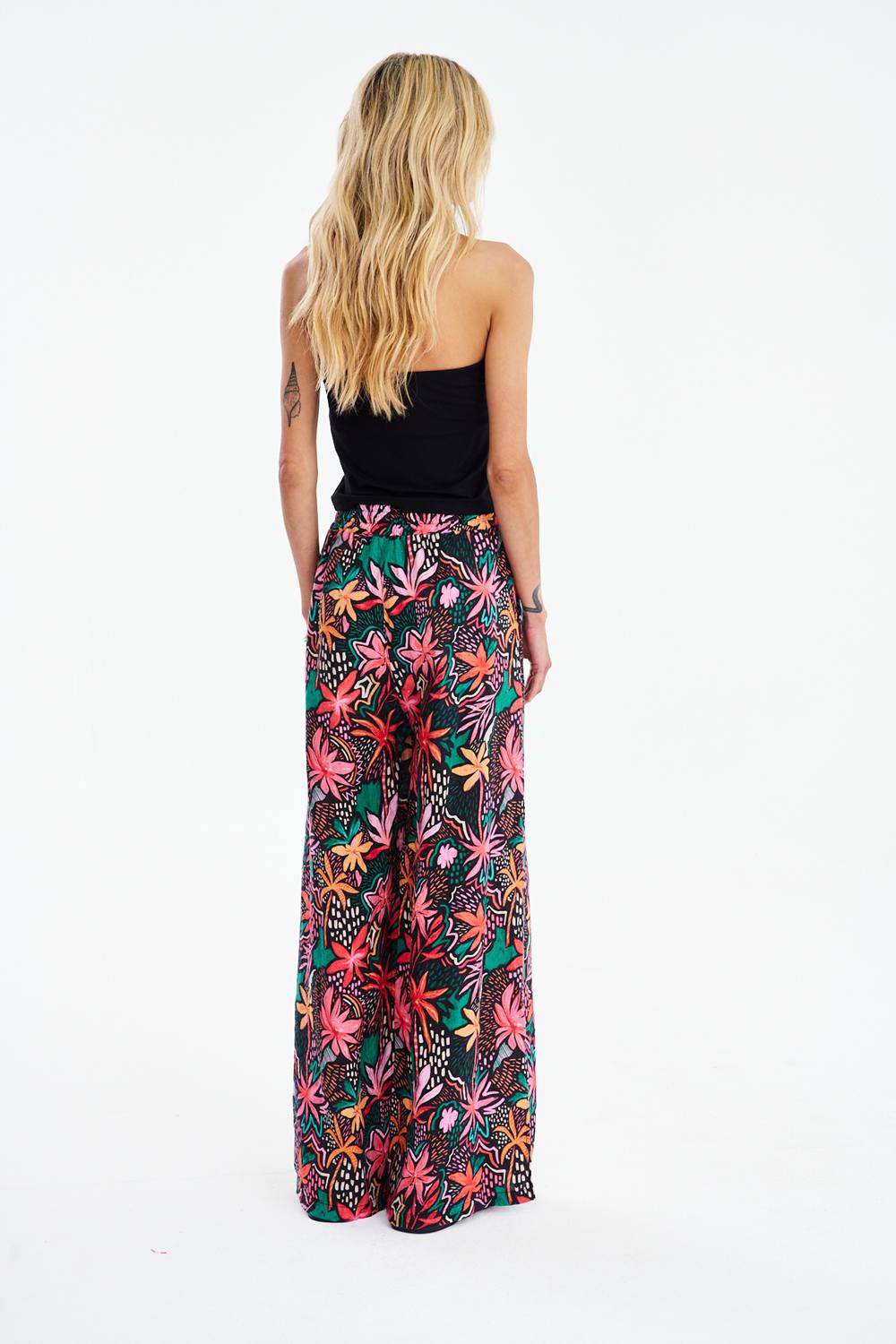 Szerokie spodnie lniane Deep Tropics