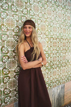 Sukienka lniana Deep Tan