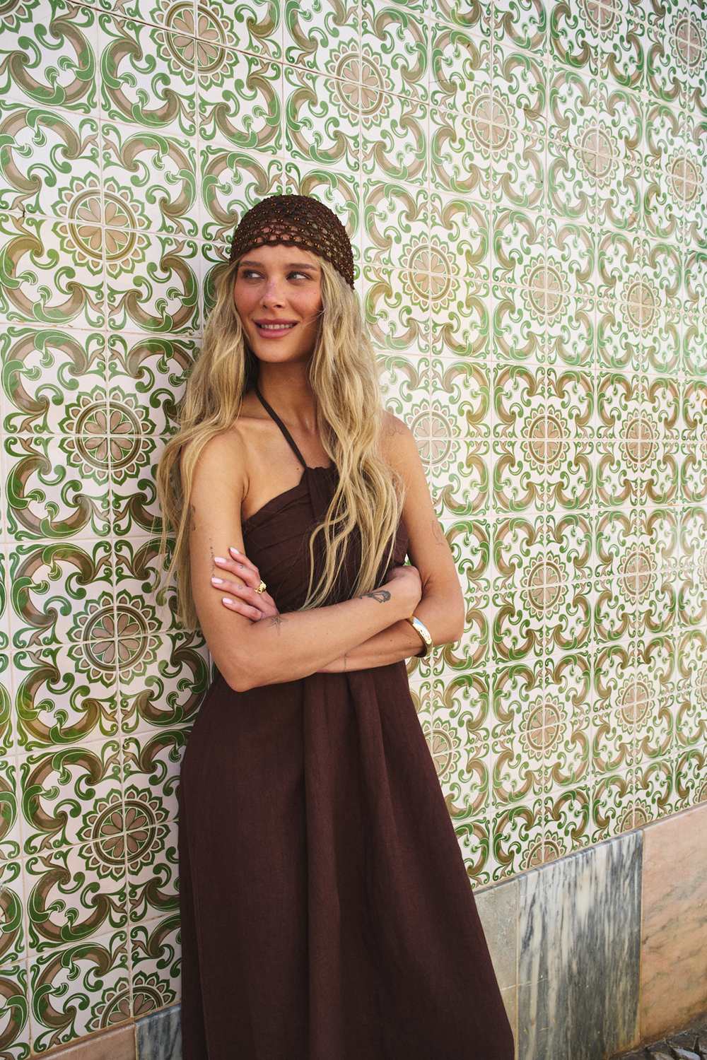 Sukienka lniana Deep Tan