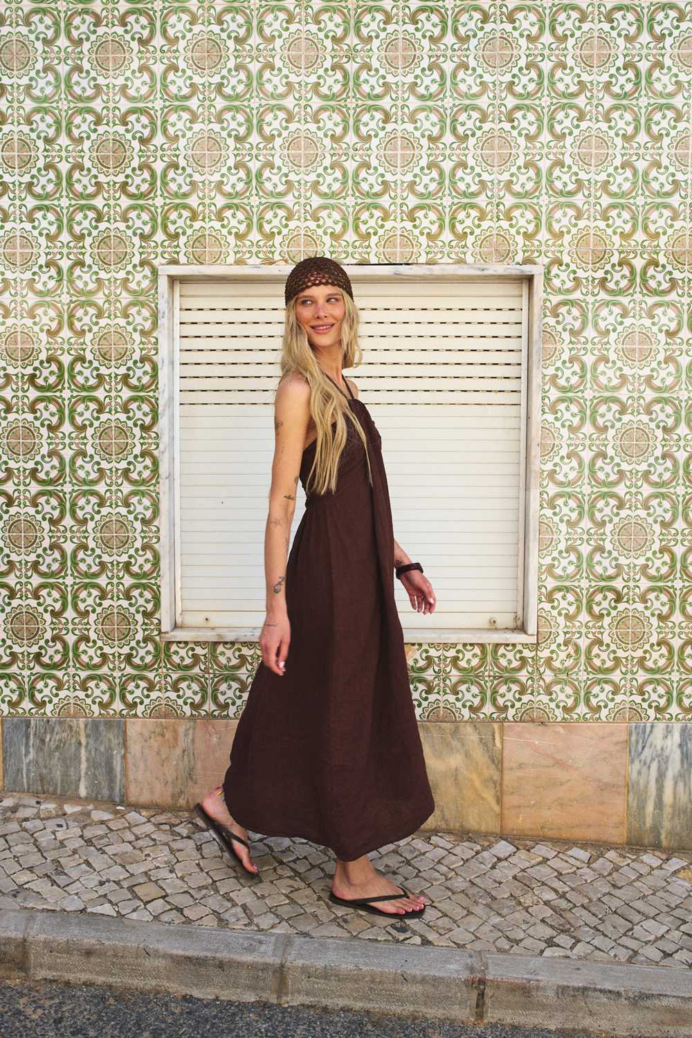 Sukienka lniana Deep Tan
