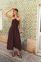 Sukienka lniana Deep Tan