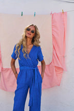 Kombinezon lniany Blue Margarita