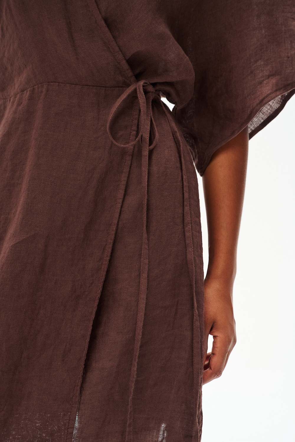 Sukienka lniana mini Marron