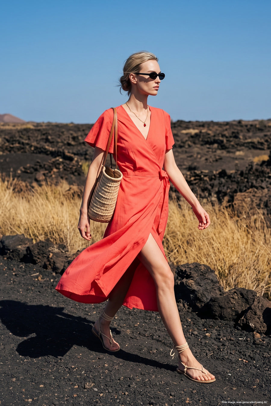 Sukienka midi Rosso Riviera