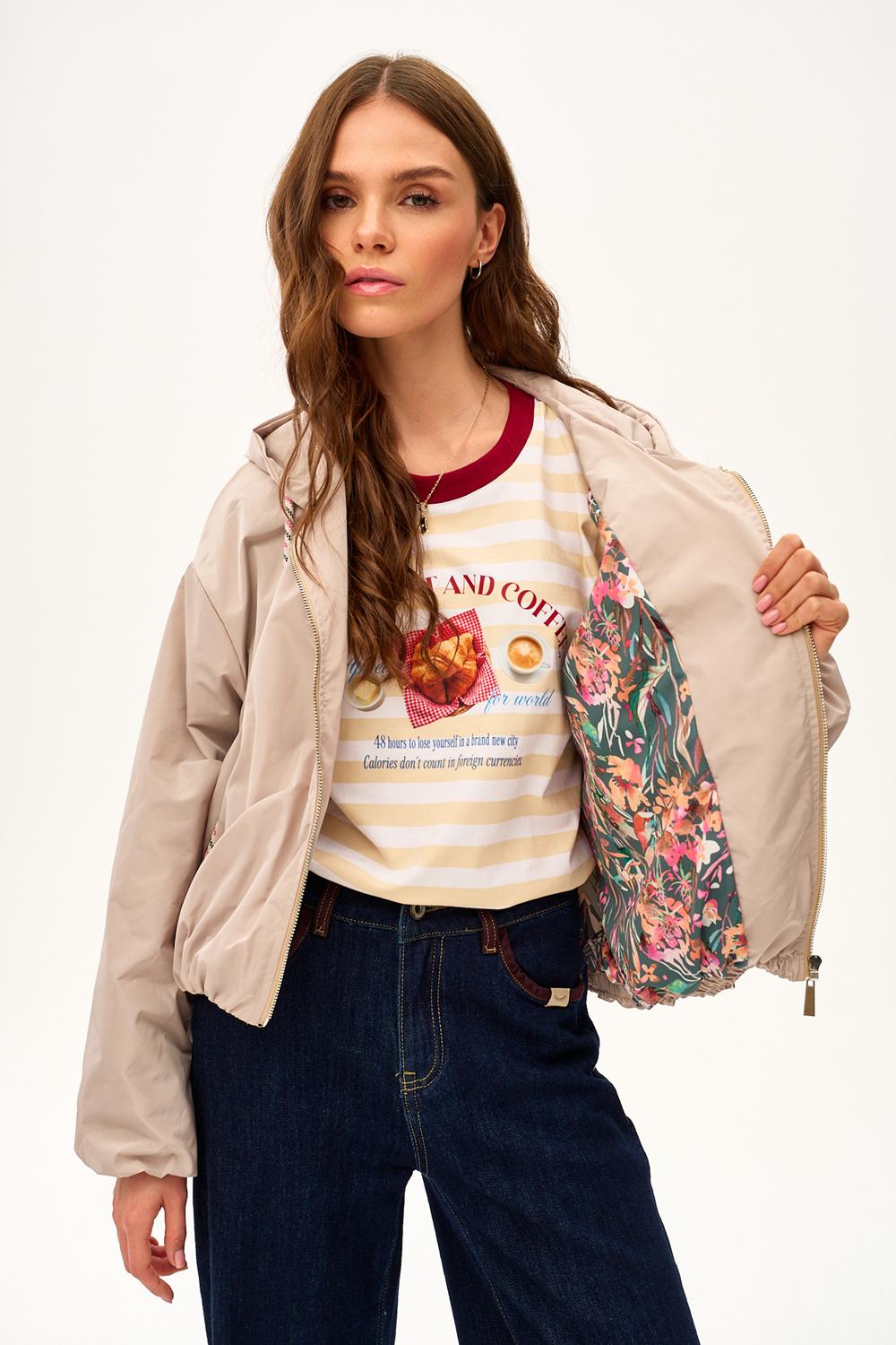 Krótka parka z kapturem Desert Flower