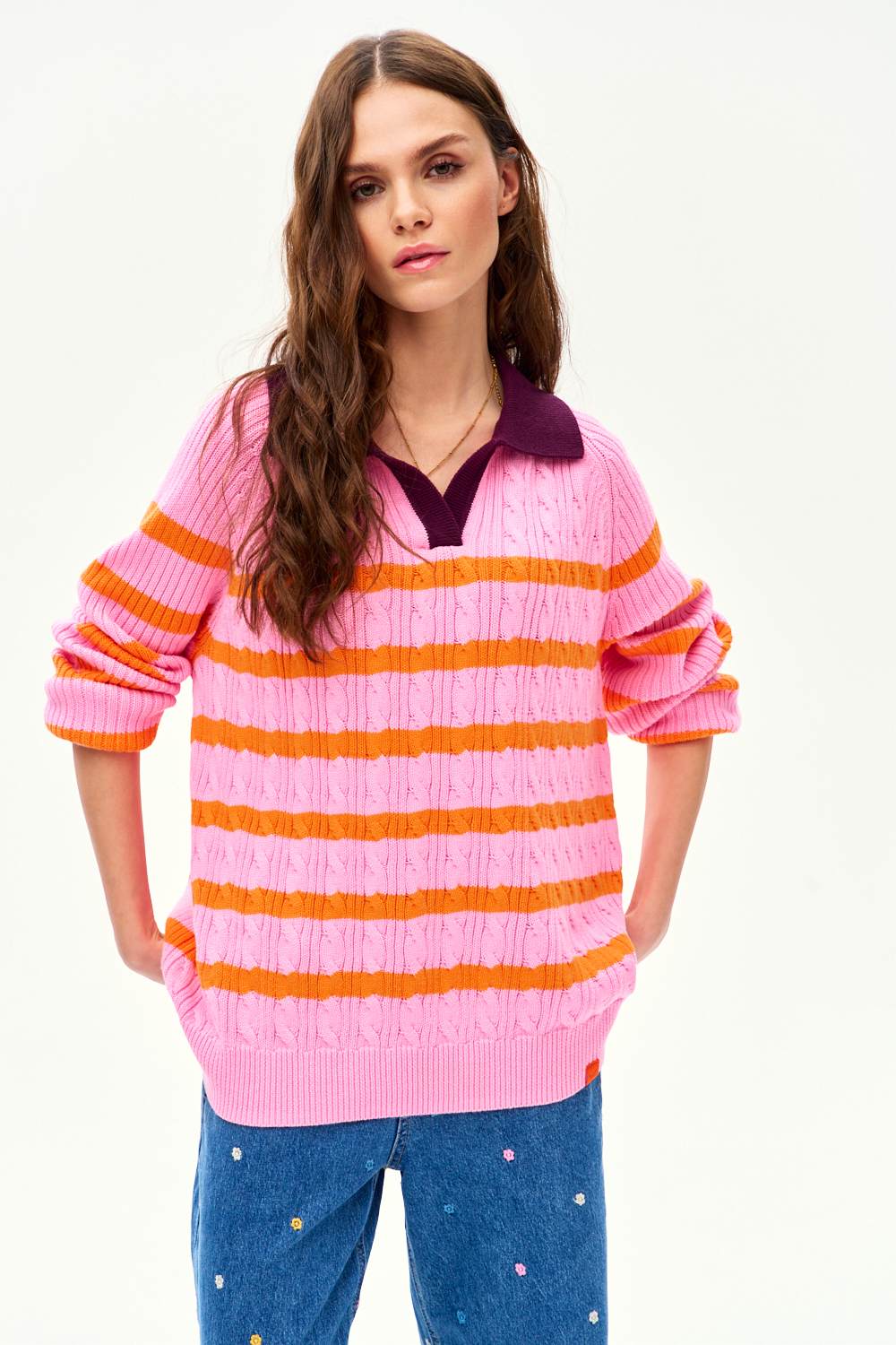Sweter polo Pink Cloud