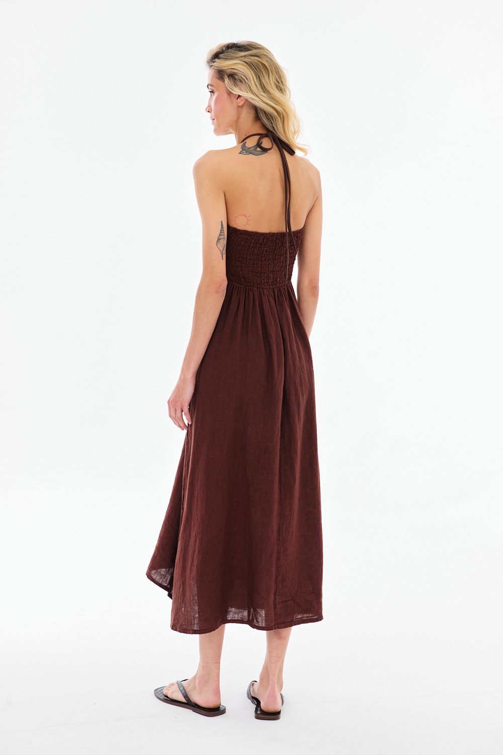 Sukienka lniana Deep Tan