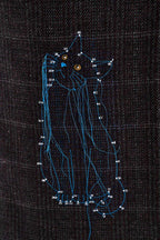 Klasyczny płaszcz z wełną Midnight Whiskers