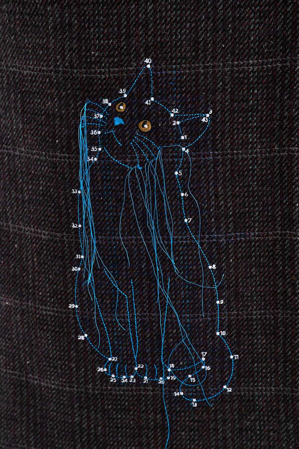 Klasyczny płaszcz z wełną Midnight Whiskers