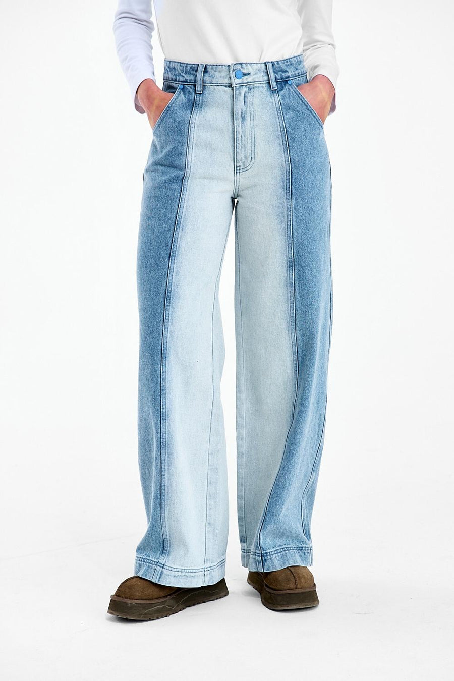 Szerokie spodnie jeansowe Secret Shine