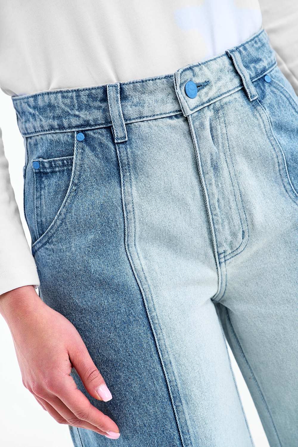 Szerokie spodnie jeansowe Secret Shine