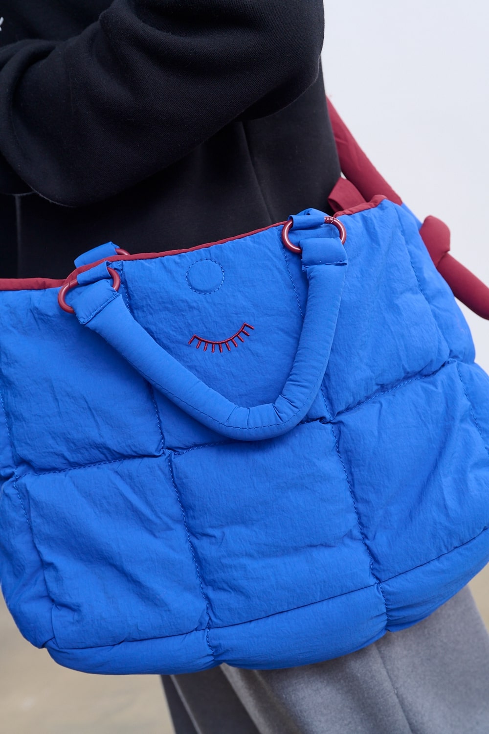 Pikowana torba dwustronna Navy Cloud