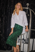 Spódnica cekinowa Emerald Glam