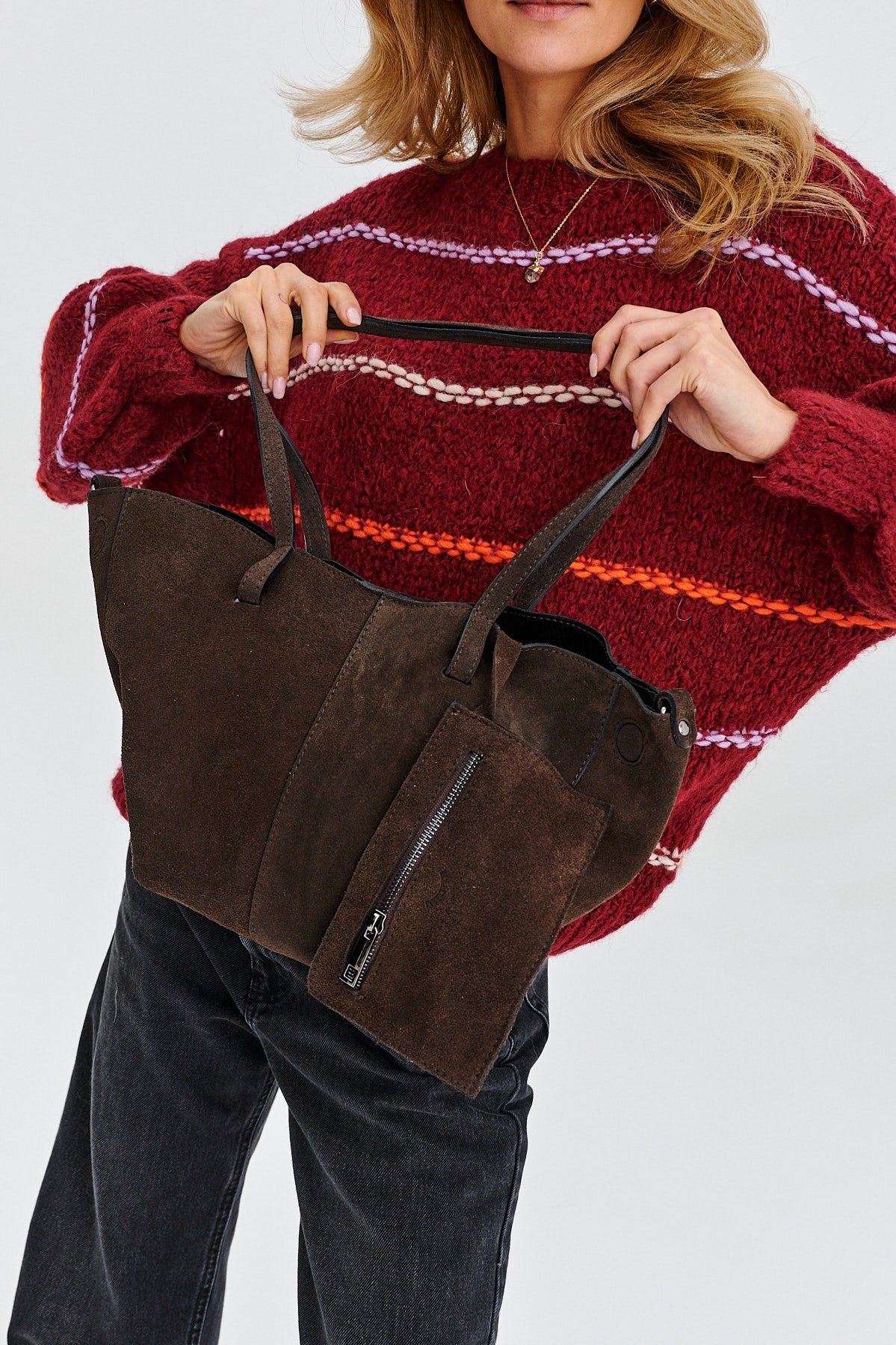 Torebka skórzana typu shopper Chocolate Glow