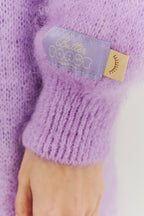 Długi kardigan moherowy Lavender Blush