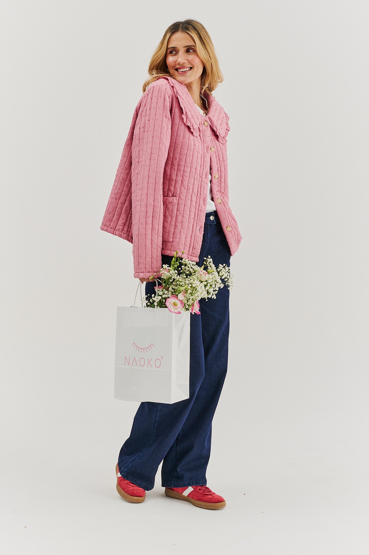 Lekka kurtka pikowana Rosy Blush