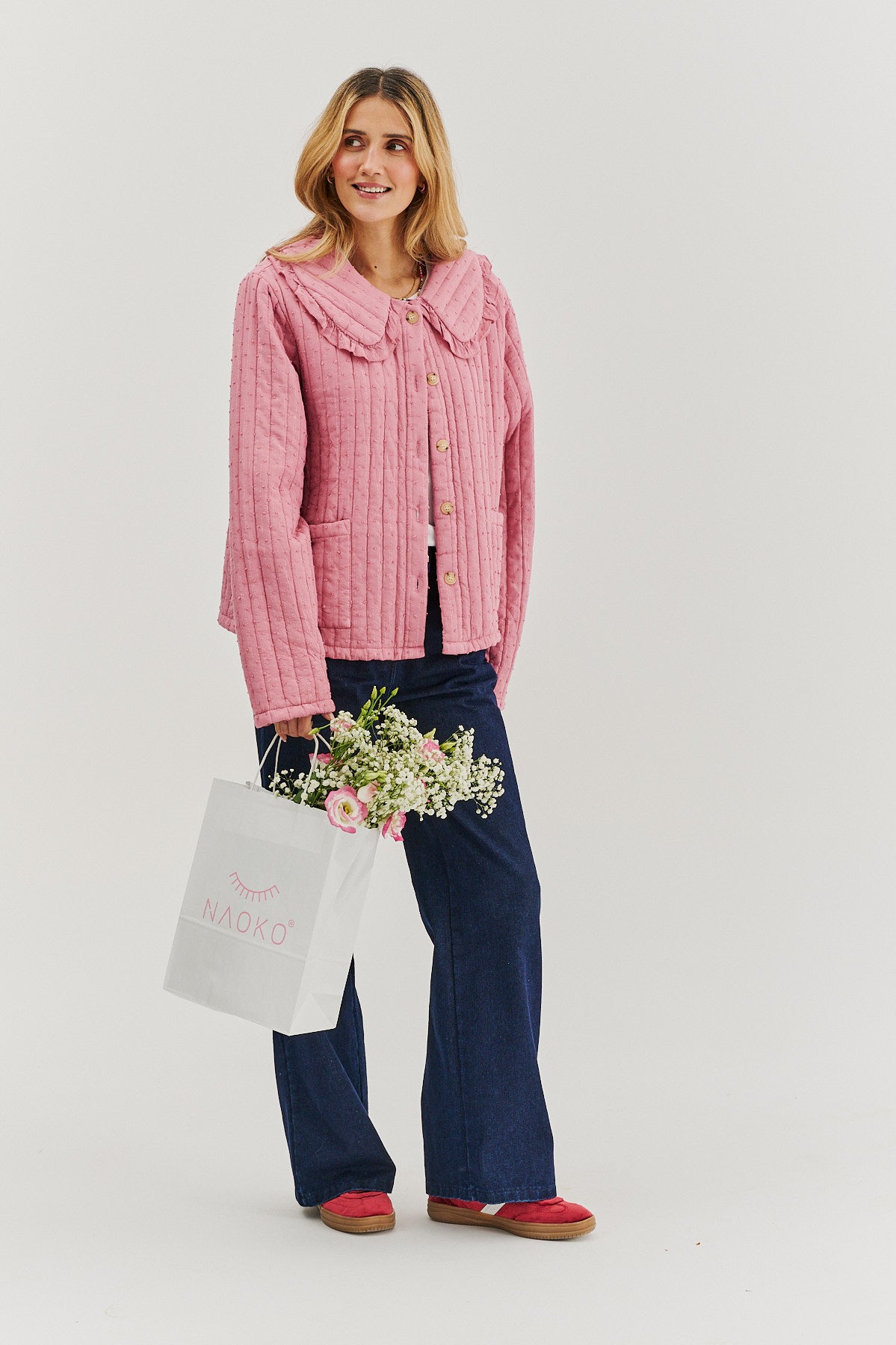 Lekka kurtka pikowana Rosy Blush