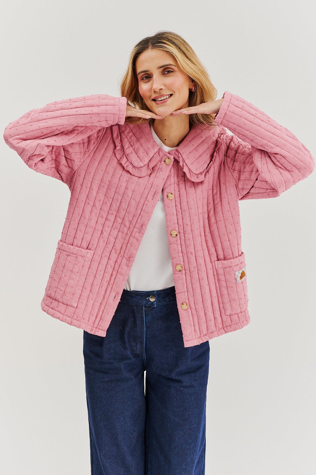 Lekka kurtka pikowana Rosy Blush
