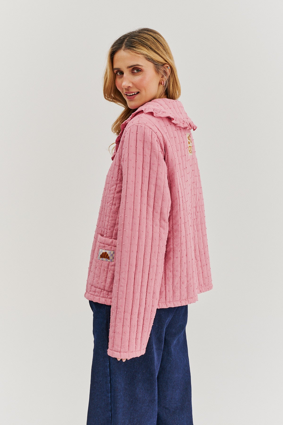 Lekka kurtka pikowana Rosy Blush