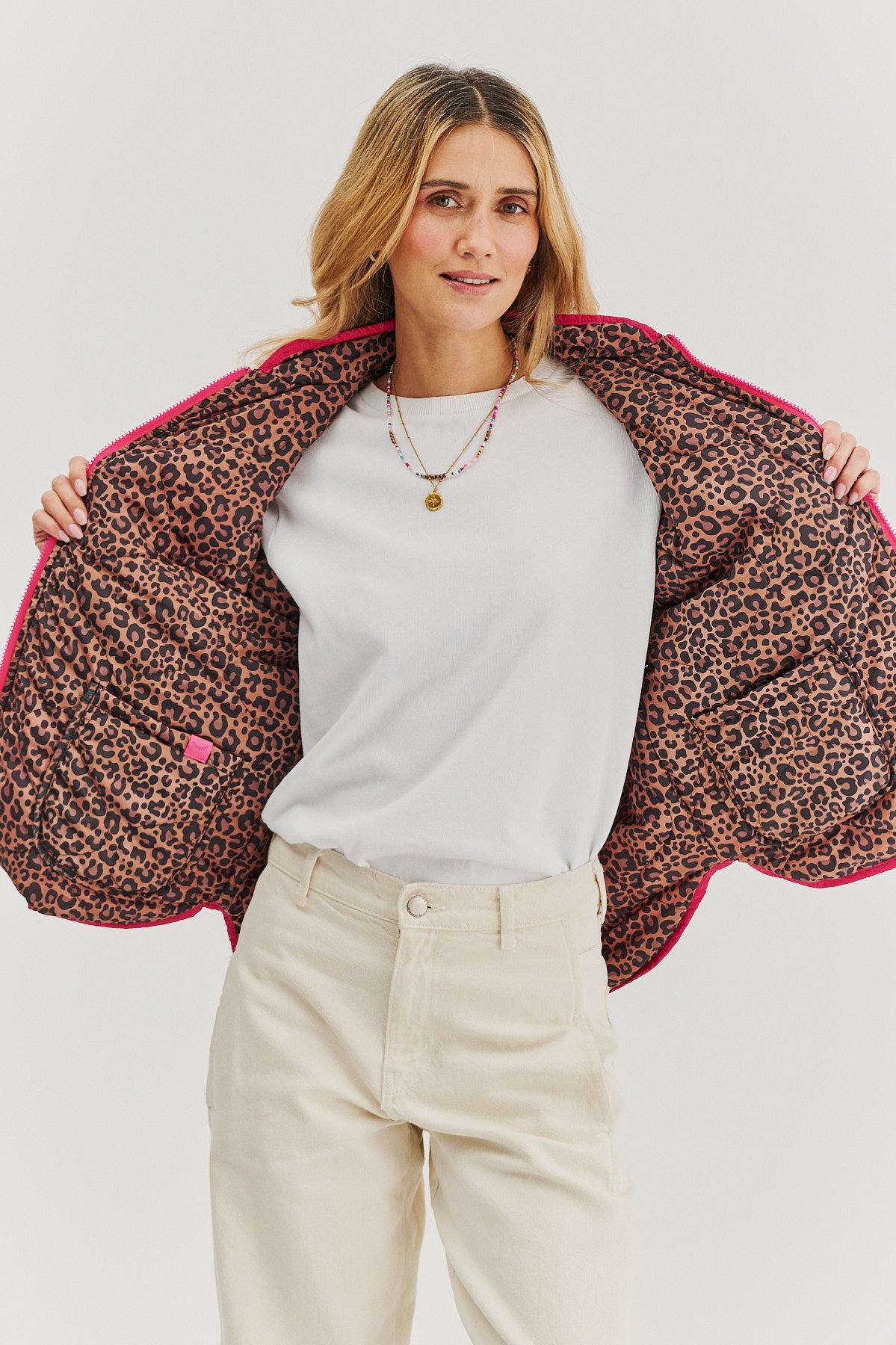 Kurtka dwustronna Pink Cheetah