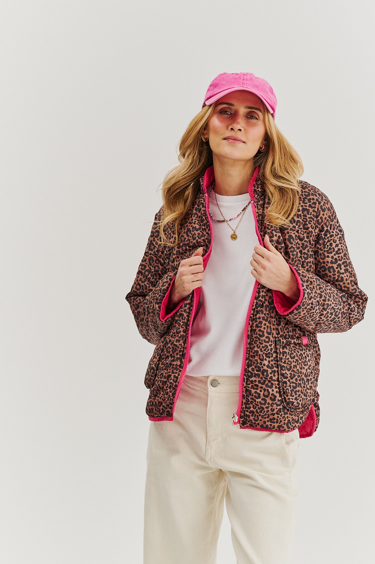 Kurtka dwustronna Pink Cheetah