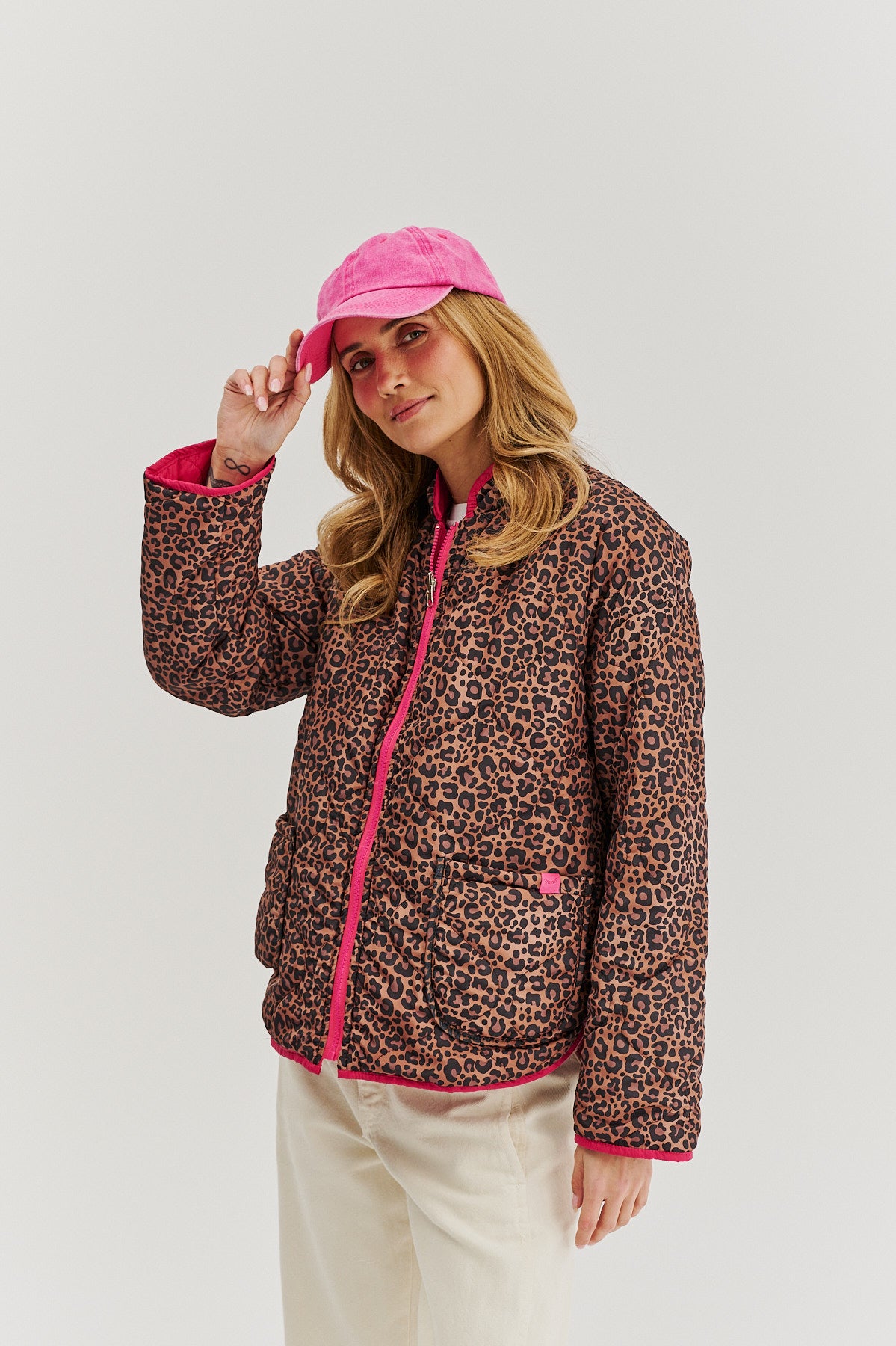 Kurtka dwustronna Pink Cheetah