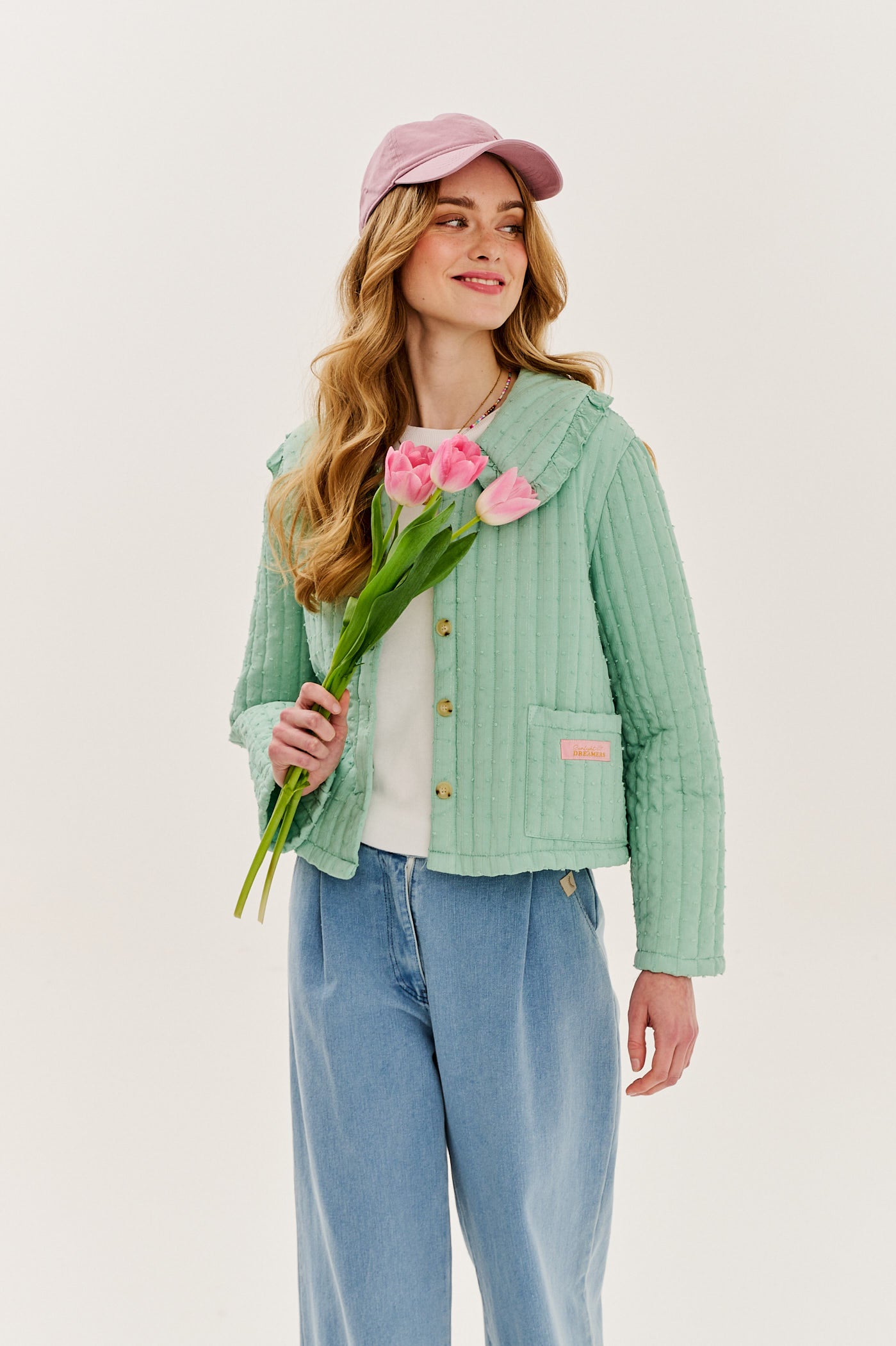 Lekka kurtka pikowana Pistachio Blush