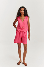 Kamizelka lniana Pink Sands