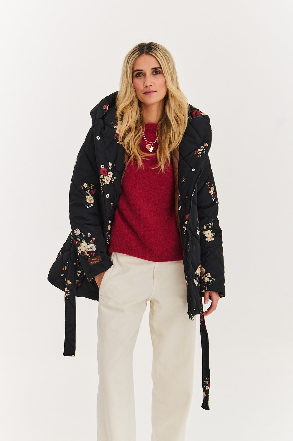 Kurtka pikowana Anabelle Midnight Flora