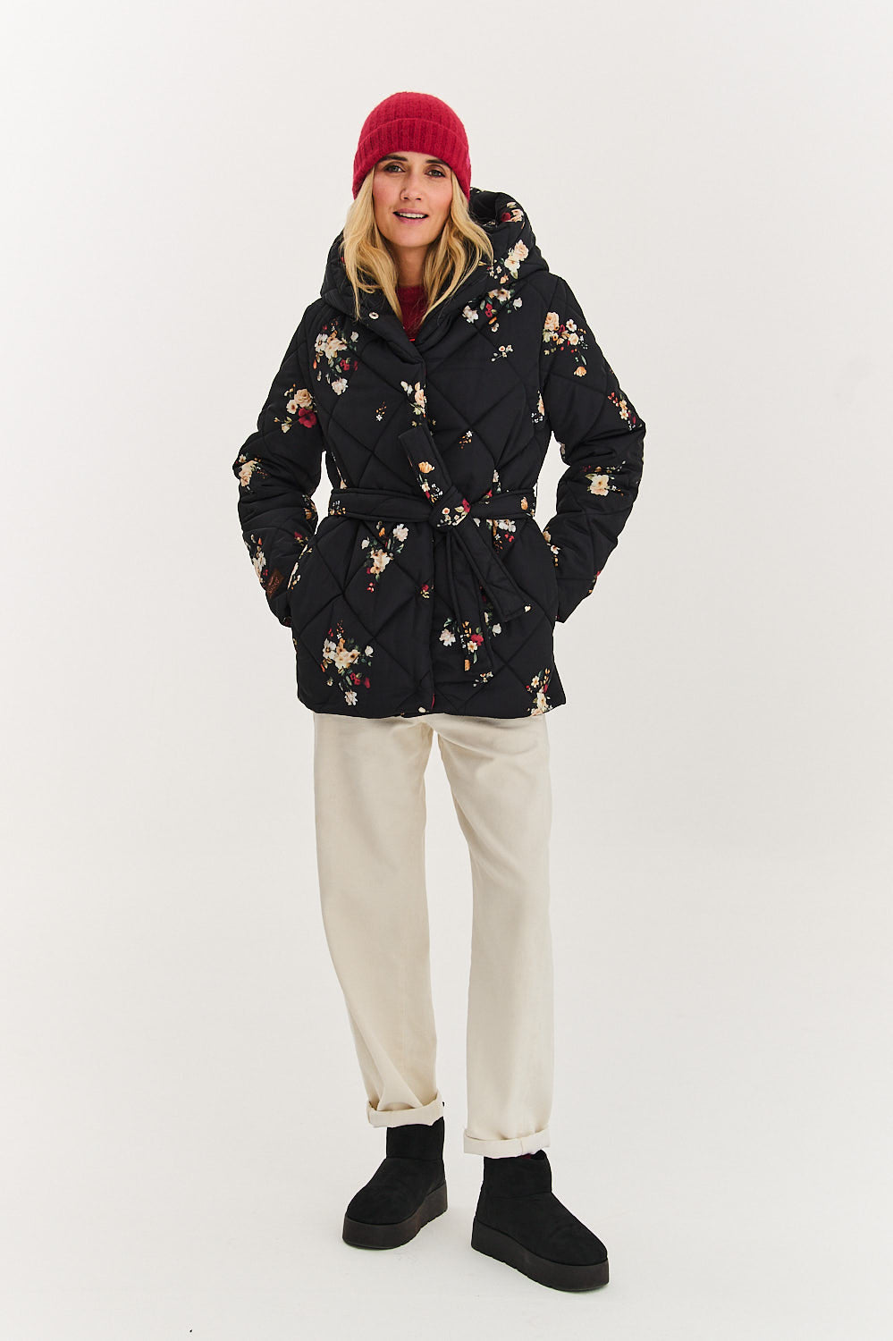 Kurtka pikowana Anabelle Midnight Flora
