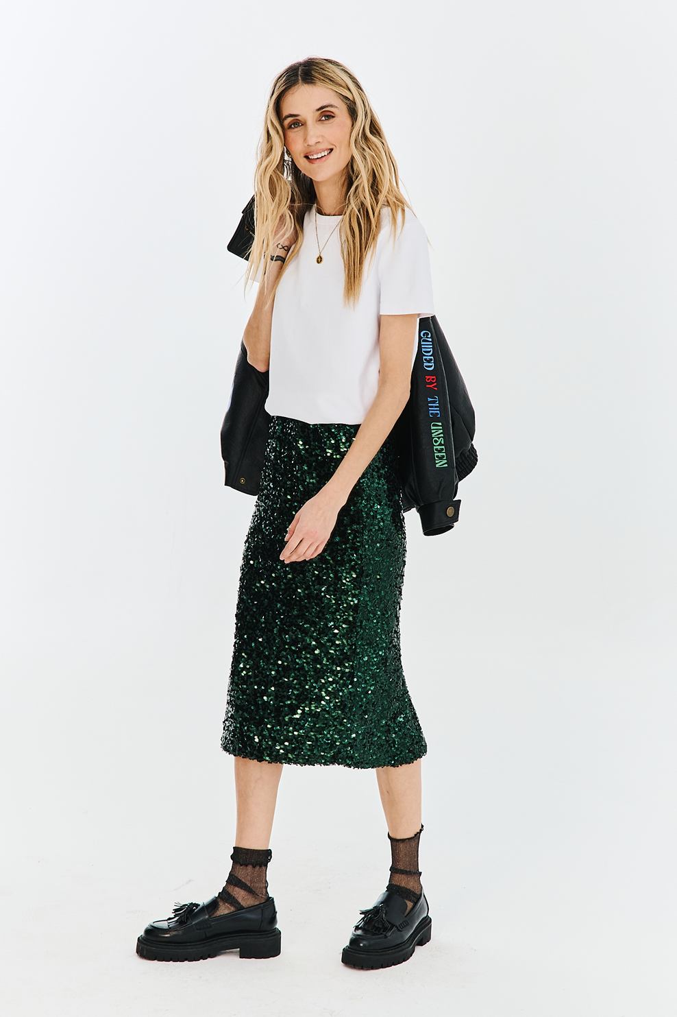 Spódnica cekinowa Emerald Glam