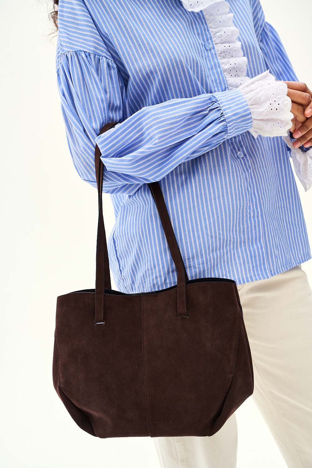 Torebka skórzana typu shopper Chocolate Glow