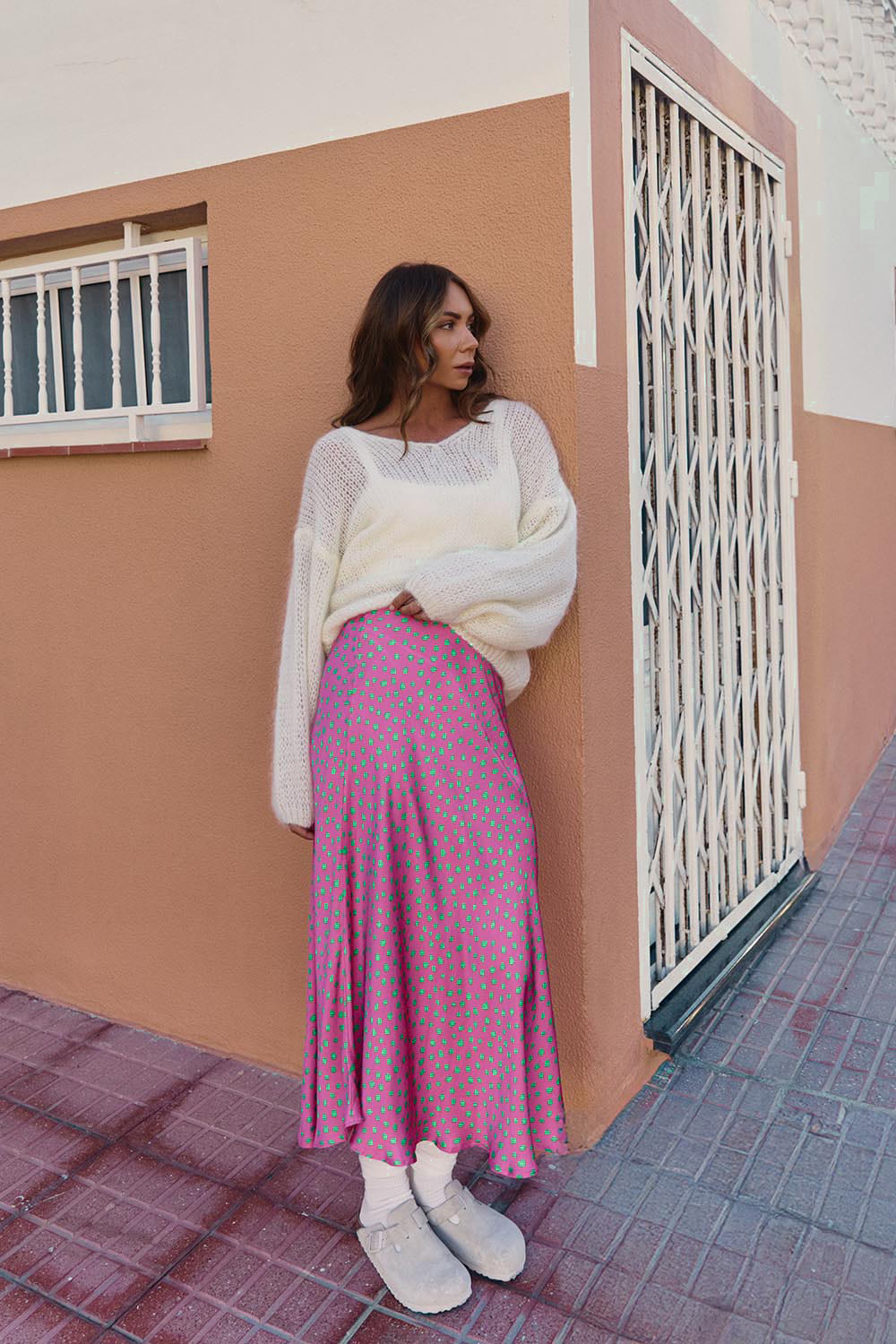 Spódnica midi Thunder Pink