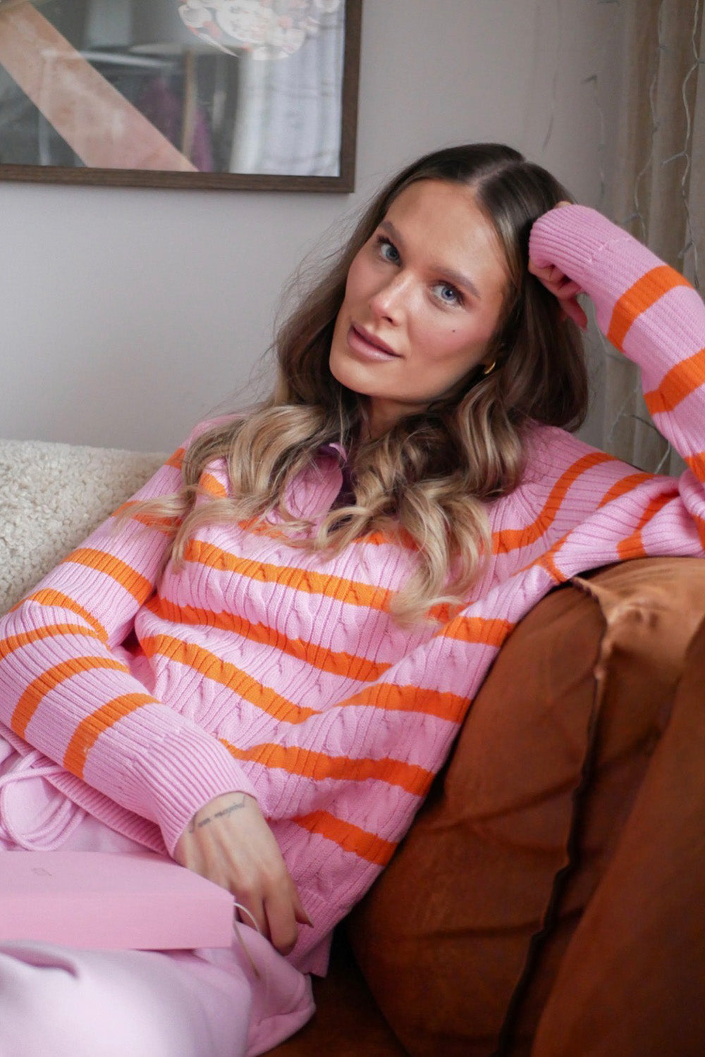 Sweter polo Pink Cloud