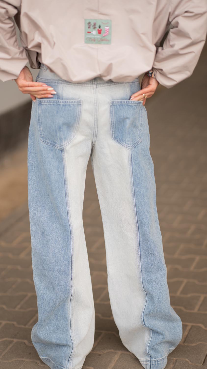 Szerokie spodnie jeansowe Secret Shine