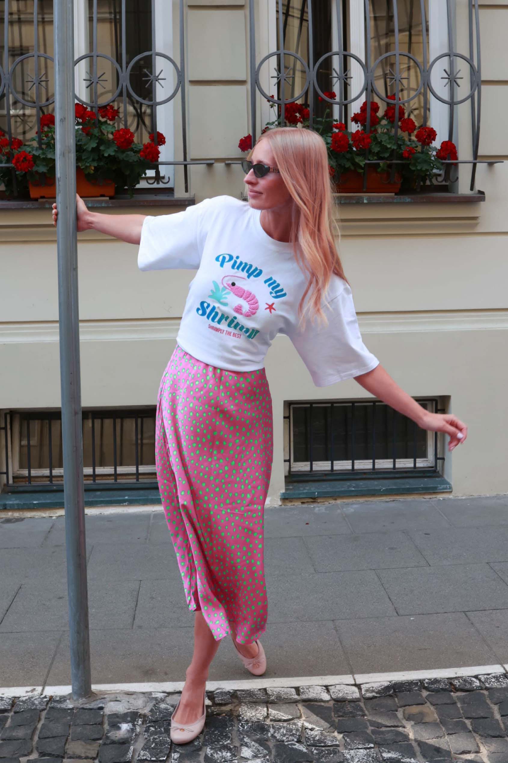 Spódnica midi Thunder Pink