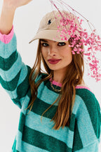 naoko sweter oversize niebieski w pasy