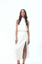 Spódnica midi z koronką Mystic Blush