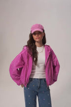 Krótka parka z kapturem Dahlia Crush