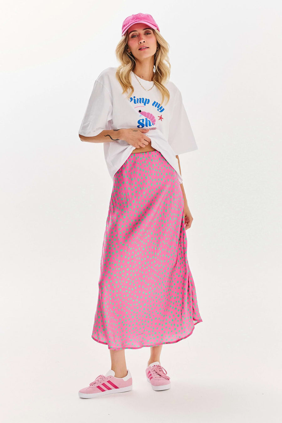 Spódnica midi Thunder Pink