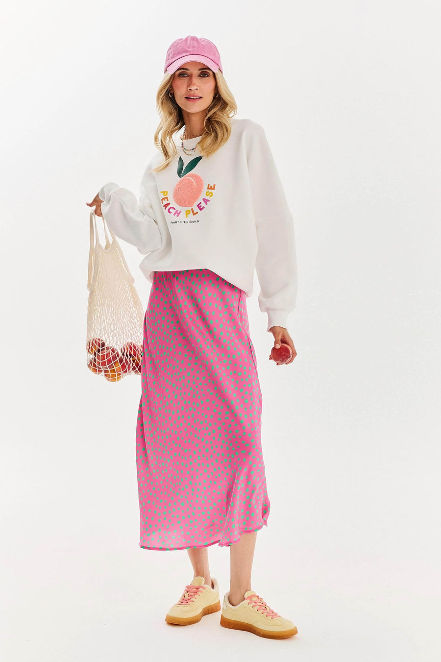 Spódnica midi Thunder Pink