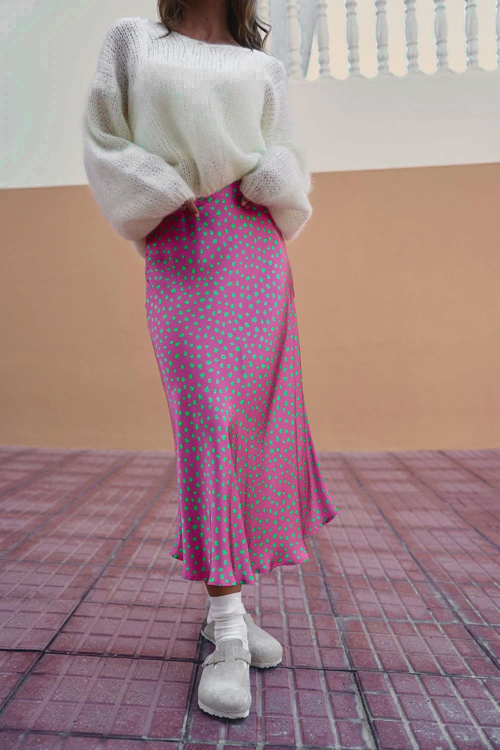 Spódnica midi Thunder Pink