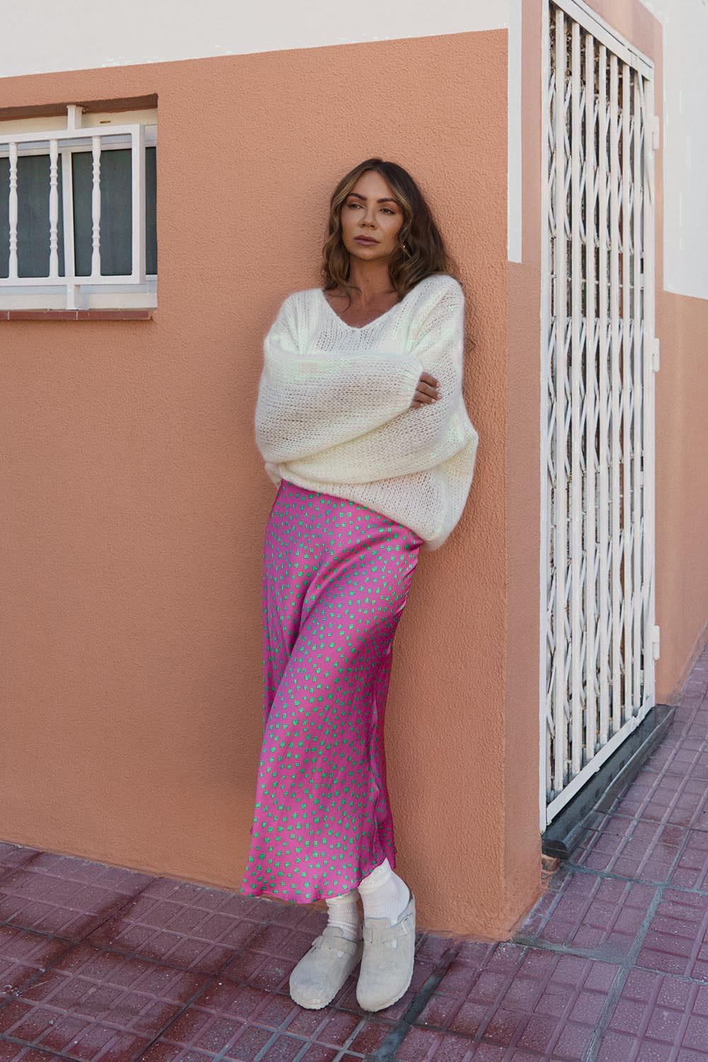 Spódnica midi Thunder Pink